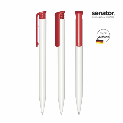 Шариковая ручка Senator Super-Hit Basic Polished, белая с красным фото 2