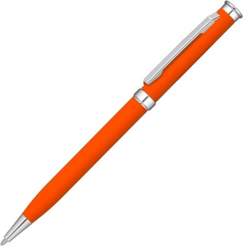 Ручка металлическая шариковая Vivapens METEOR SOFT, оранжевая с серебристым фото 1