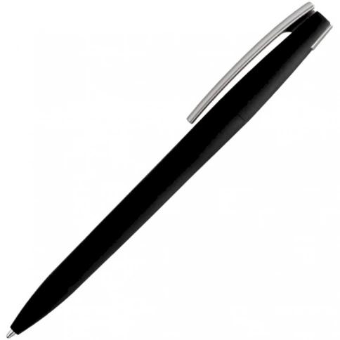 Ручка пластиковая шариковая Solke ZETA SOFT MIX, чёрная с серебристым фото 2