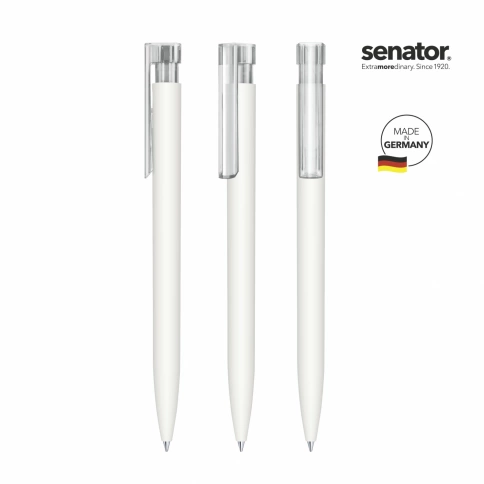 Шариковая ручка Senator Liberty Polished Soft Touch Clip Clear, белая фото 2