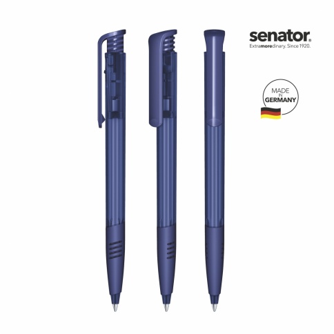 Шариковая ручка Senator Super Hit Clear Soft Grip Zone, тёмно-синяя фото 2