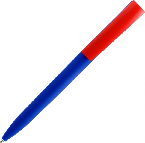 Ручка пластиковая шариковая Solke Zeta Soft Blue Mix, синяя с красным фото 2