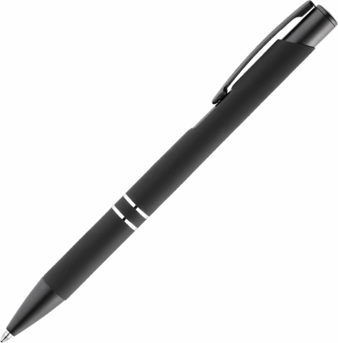 Ручка металлическая шариковая Vivapens KOSKO SOFT MIRROR, чёрная с чёрным фото 2