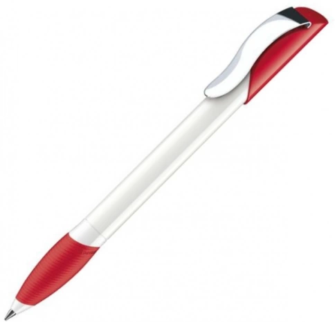Шариковая ручка Senator Hattrix Polished Basic Soft grip zone Clip Metal, красная фото 1