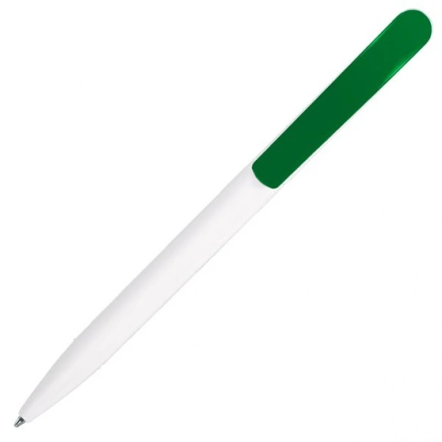 Ручка пластиковая шариковая SOLKE Vivaldi, белая с зелёным фото 3