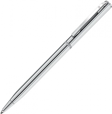 Ручка металлическая шариковая B1 Slim Silver, серебристая фото 1