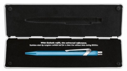 Ручка шариковая Carandache Office Popline Metal-X (849.671) Turquoise Metallic M синие чернила подар.кор. фото 2