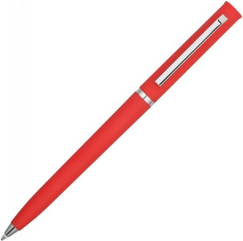 Ручка пластиковая шариковая Vivapens EUROPA SOFT, красная фото 3