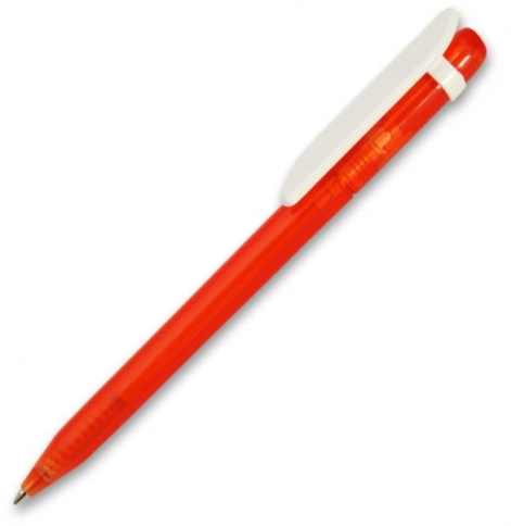 Ручка пластиковая шариковая Grant Arrow Classic Color Transparent , красная с белым фото 1