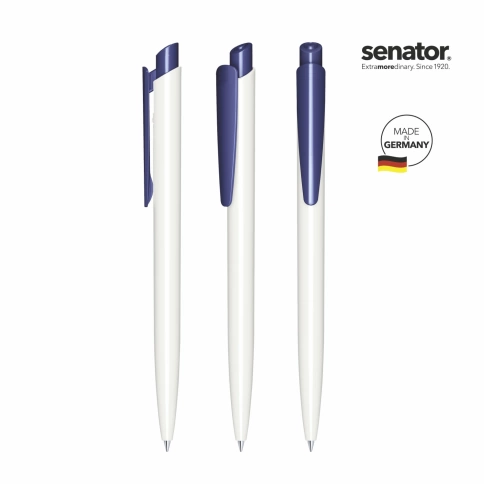 Шариковая ручка Senator Dart Basic Polished, белая с тёмно-синим фото 2