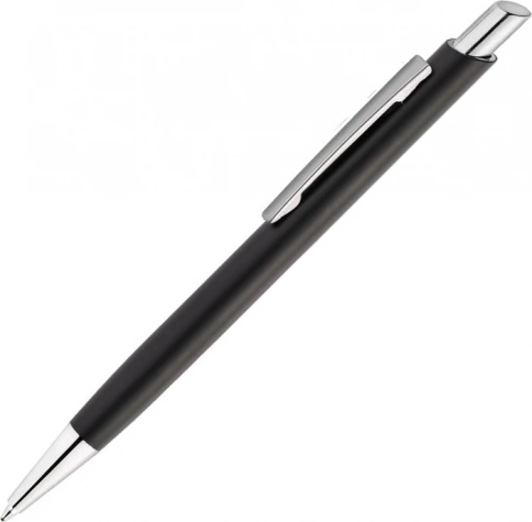 Ручка металлическая шариковая Vivapens ELFARO SOFT, чёрная с серебристым фото 1