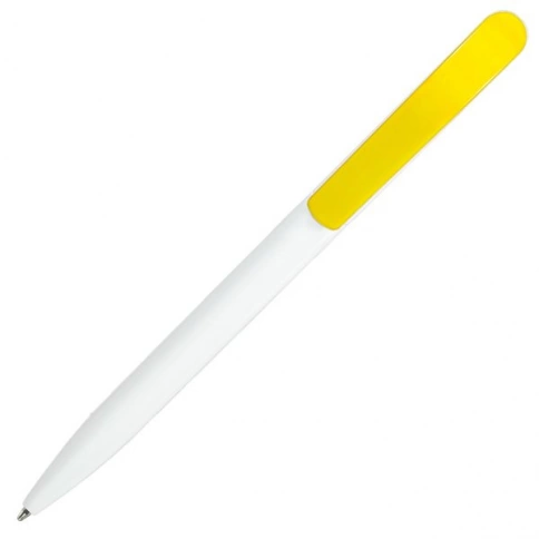 Ручка пластиковая шариковая SOLKE Vivaldi, белая с жёлтым фото 2