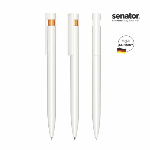 Шариковая ручка Senator Liberty Basic Polished, белая с оранжевым фото 2