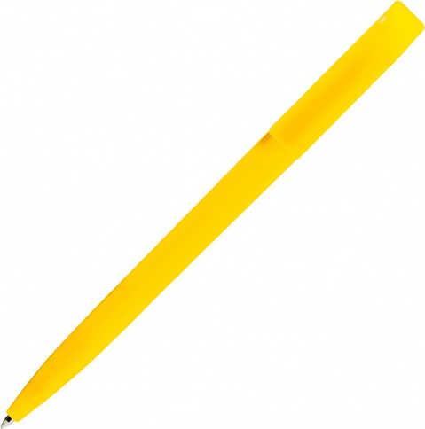 Ручка пластиковая шариковая SOLKE Global, жёлтая фото 2