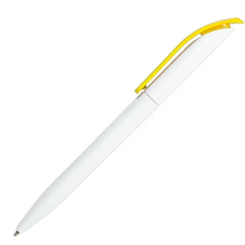 Ручка пластиковая шариковая SOLKE Vivaldi, белая с жёлтым фото 3